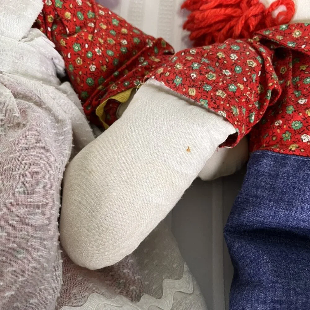 Vintage 60s 70s Raggedy Ann & Andy Plush Dolls Knickerbocker 26